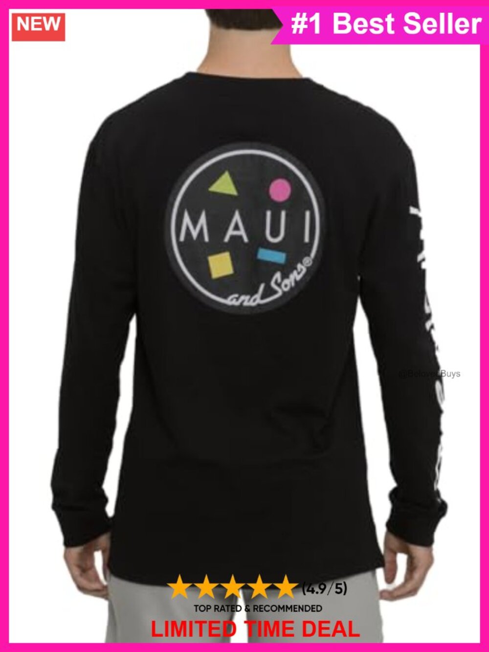 Maui and Sons Classic Cookie Logo Long Sleeve Graphic Tee